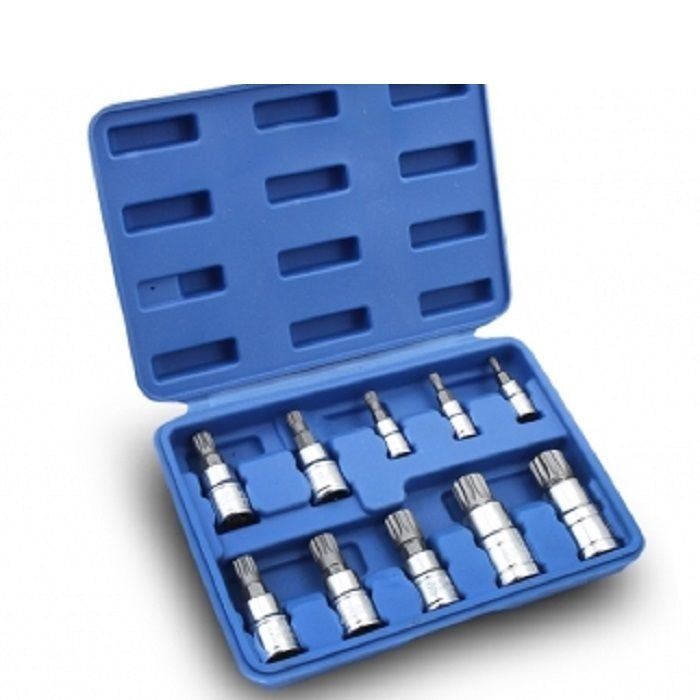 XZN Triple Square Short Spline Socket Bit Set 10pc
