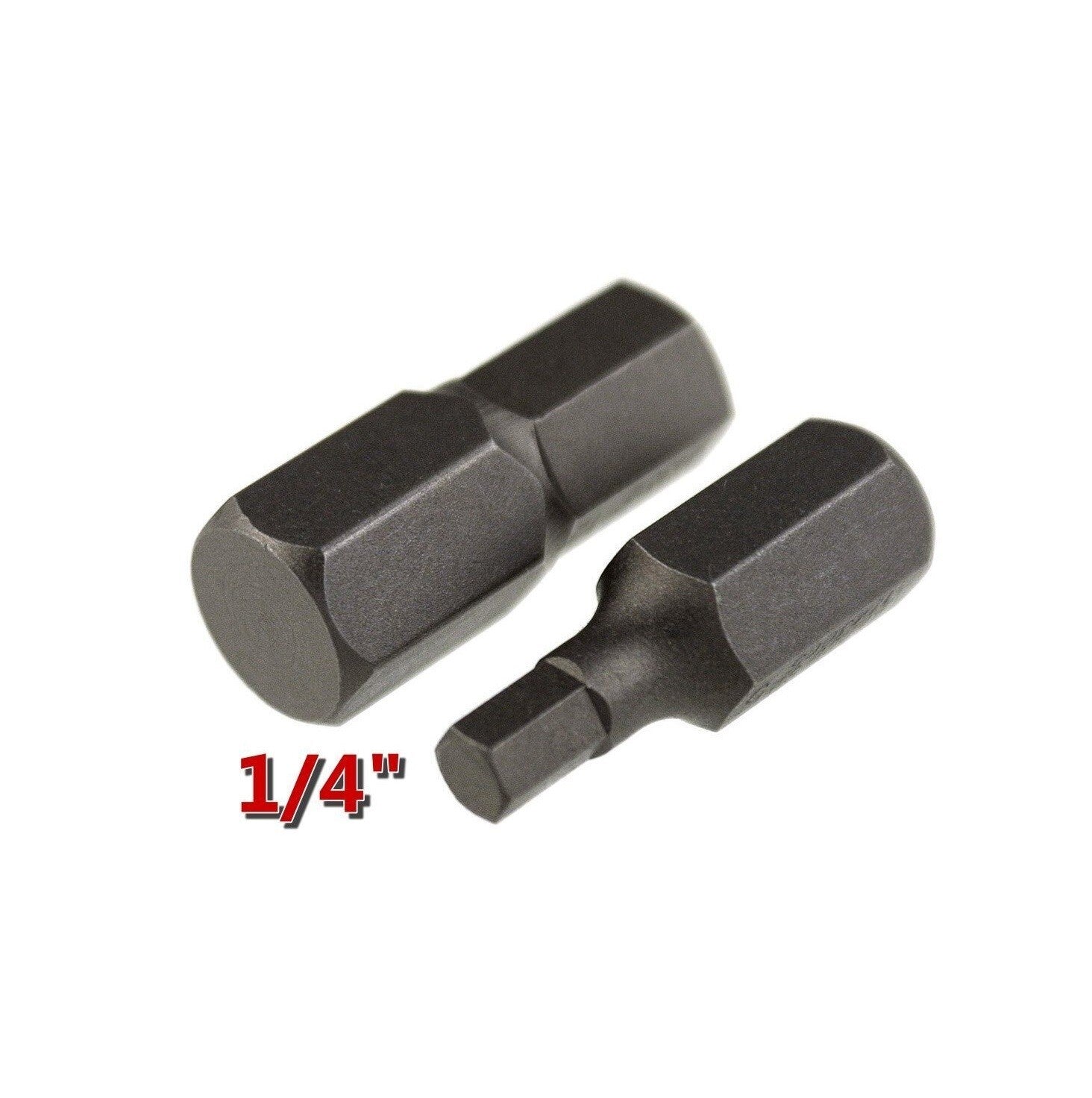 5PC-Pack S2 Steel 1/4" (6mm) Shank Hex Allen Bits 25mml