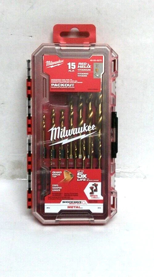 Milwaukee Shockwave™ Red Helix™ Titanium Drill Bit Set 48-89-4670