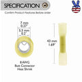 Waterproof Wire Butt Crimp Connector Heat Shrink Yellow 8awg