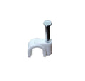 200 Pack Cable Clip w. Nail , White 8MM , Round , TV Ae