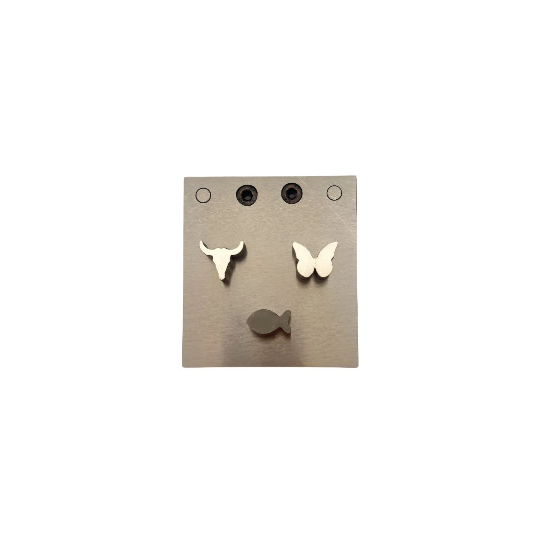 Multi Shape Disc Cutter With Set Of 3 Punches Bull, Butterfly, Fish -