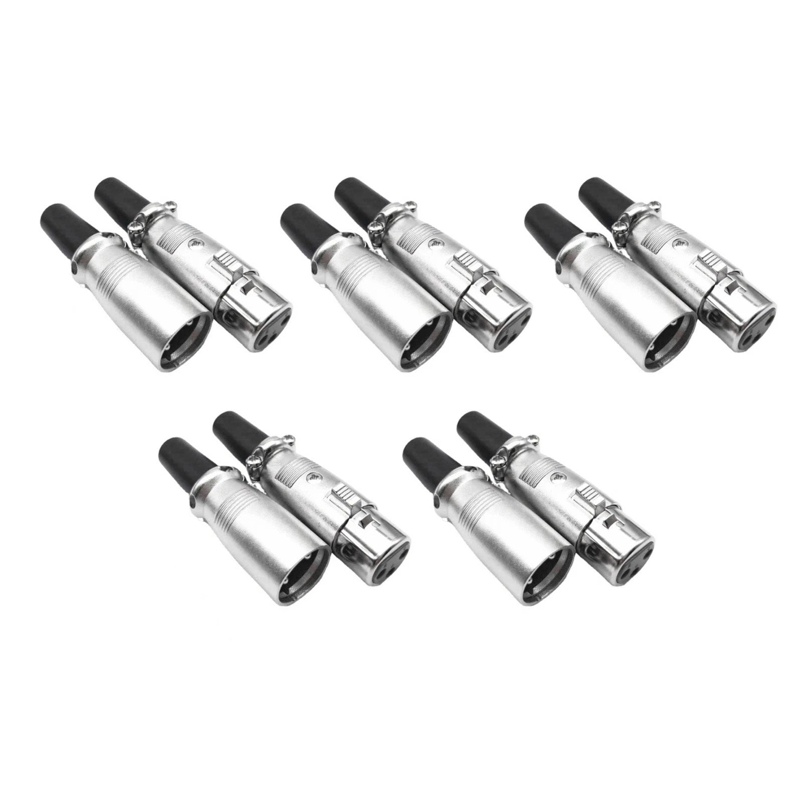 Durable 5pair Xlr 3-pin Female Male Audio Mic Microphone Adapter