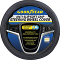 Goodyear Steering Wheel Glove Cover Soft Grip Black Mat Leather Look