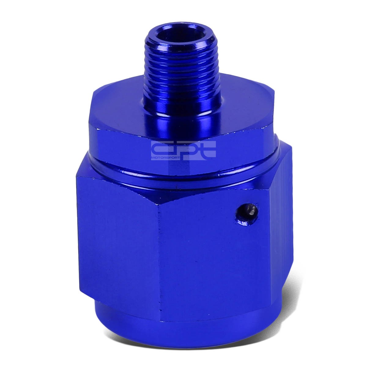10-an Female Flare to 1/8" Npt Male Blue Aluminum B-Nut Swivel Coupler