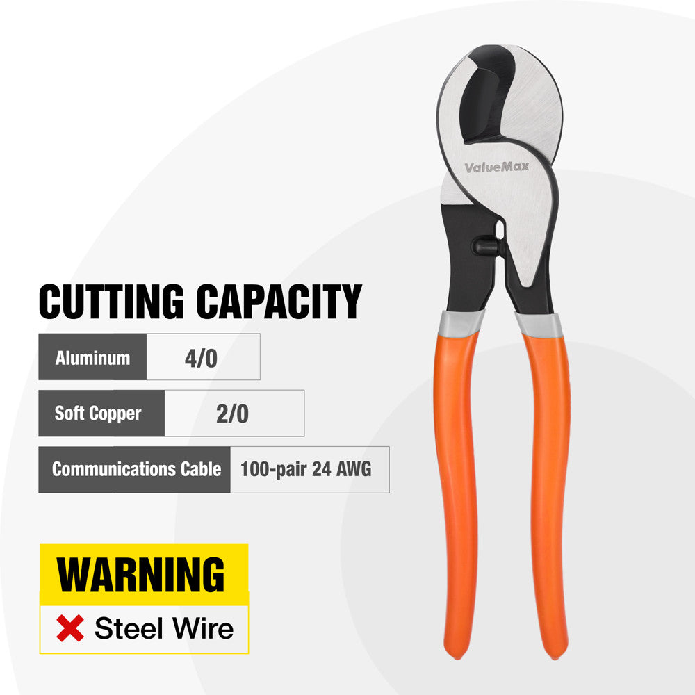 ValueMax Heavy-Duty Wire Cable Cutter 9.5-inch for Battery Cable