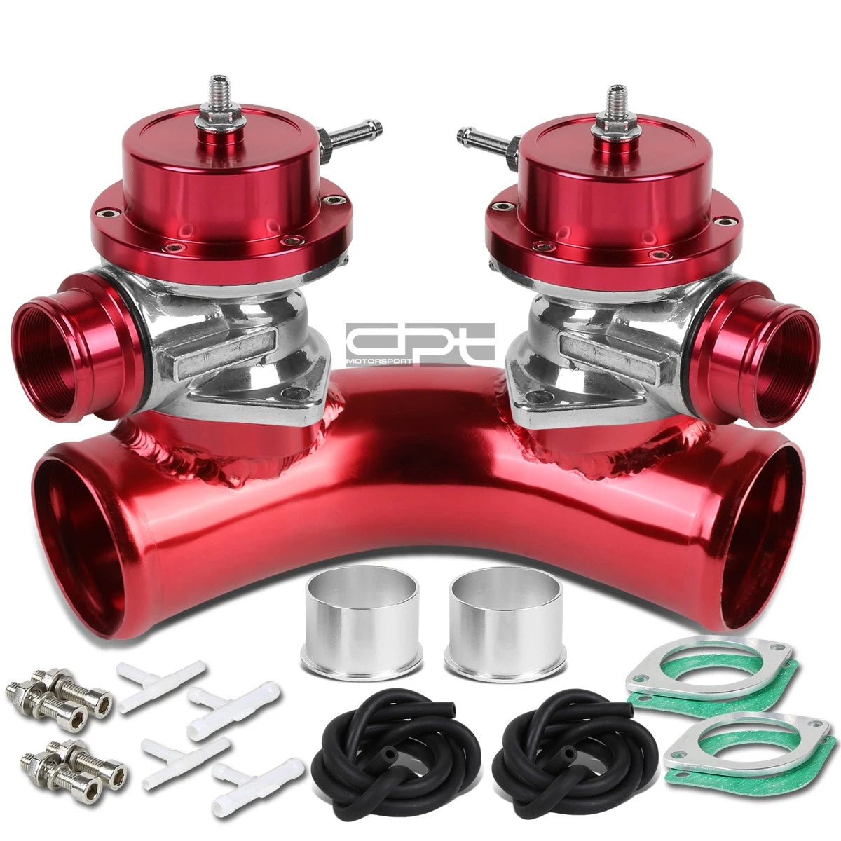 2.5" 70 Degree Twin Flange Pipe Adaptor+turbo Blow Off Bov Boost X2