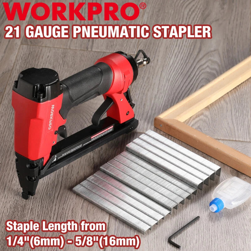 Workpro 8016 Pneumatic Staple Gun 21 Gauge | Built Supply Co