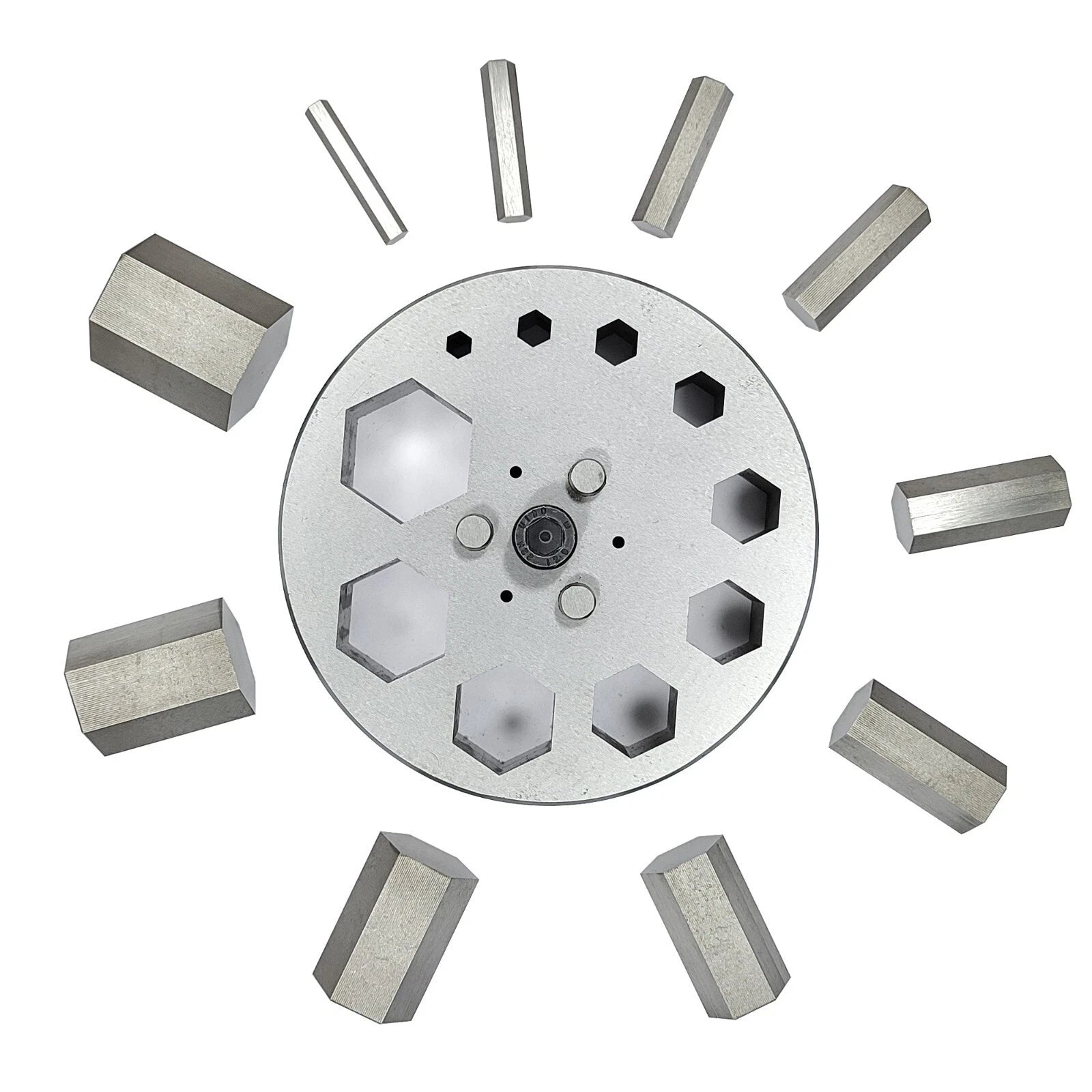 Hexagonal Shape Disc Cutter With Set Of 10 Punches Size 4mm-31mm