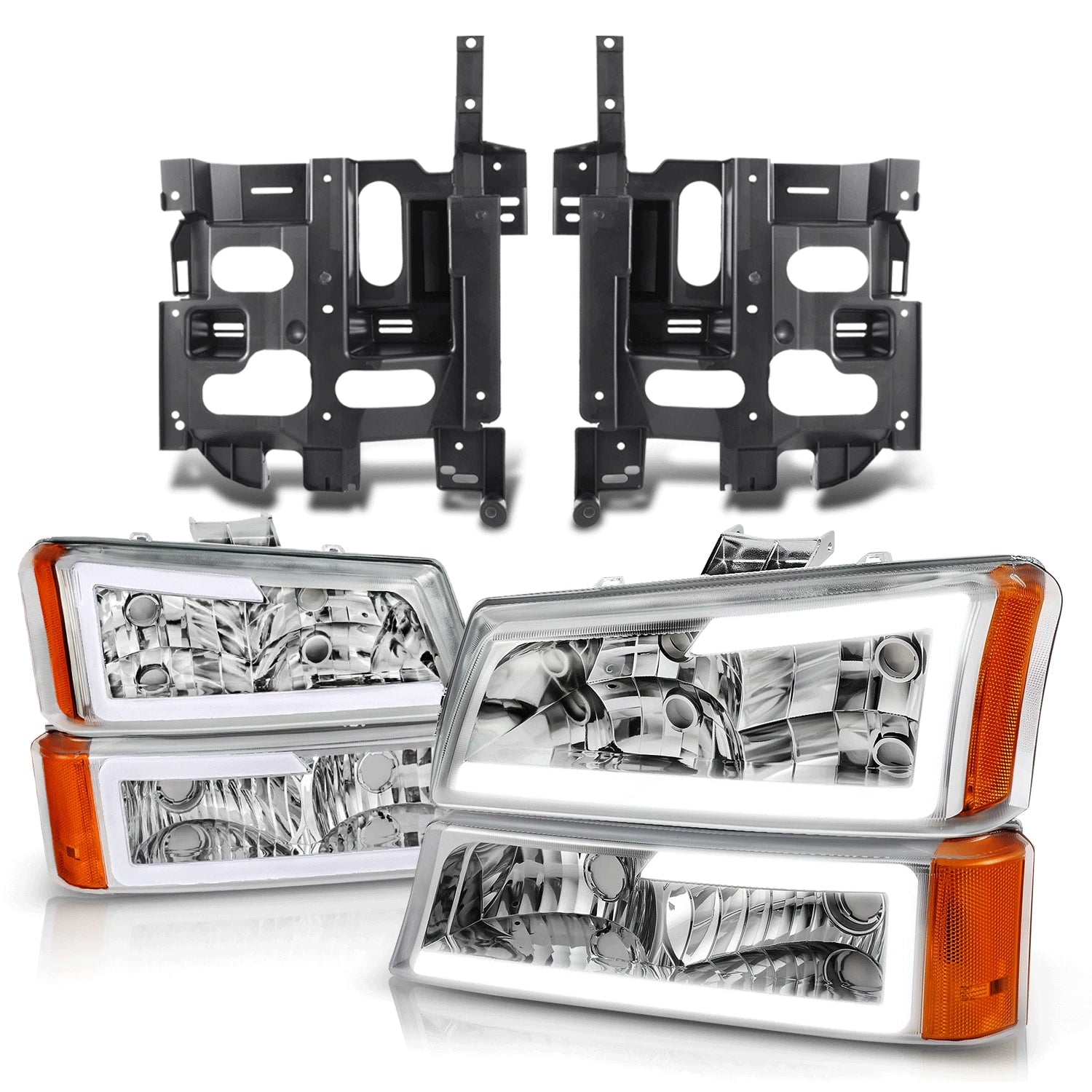 Fit 03-07 Avalanche Silverado Chrome Amber Led Drl | Built Supply Co