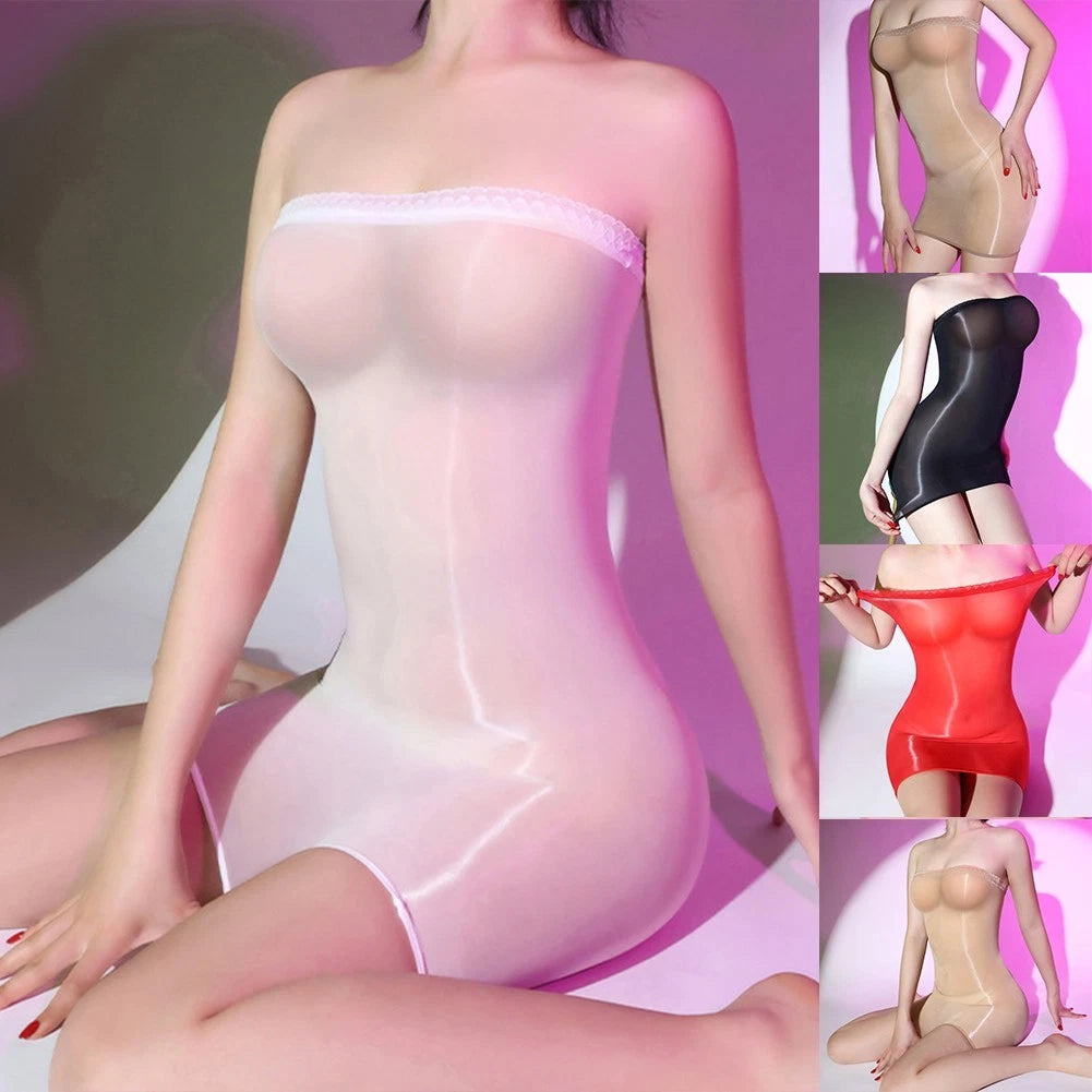 Dress For Home High Stretch Seamless Bodycon Sexy Transparent Solid