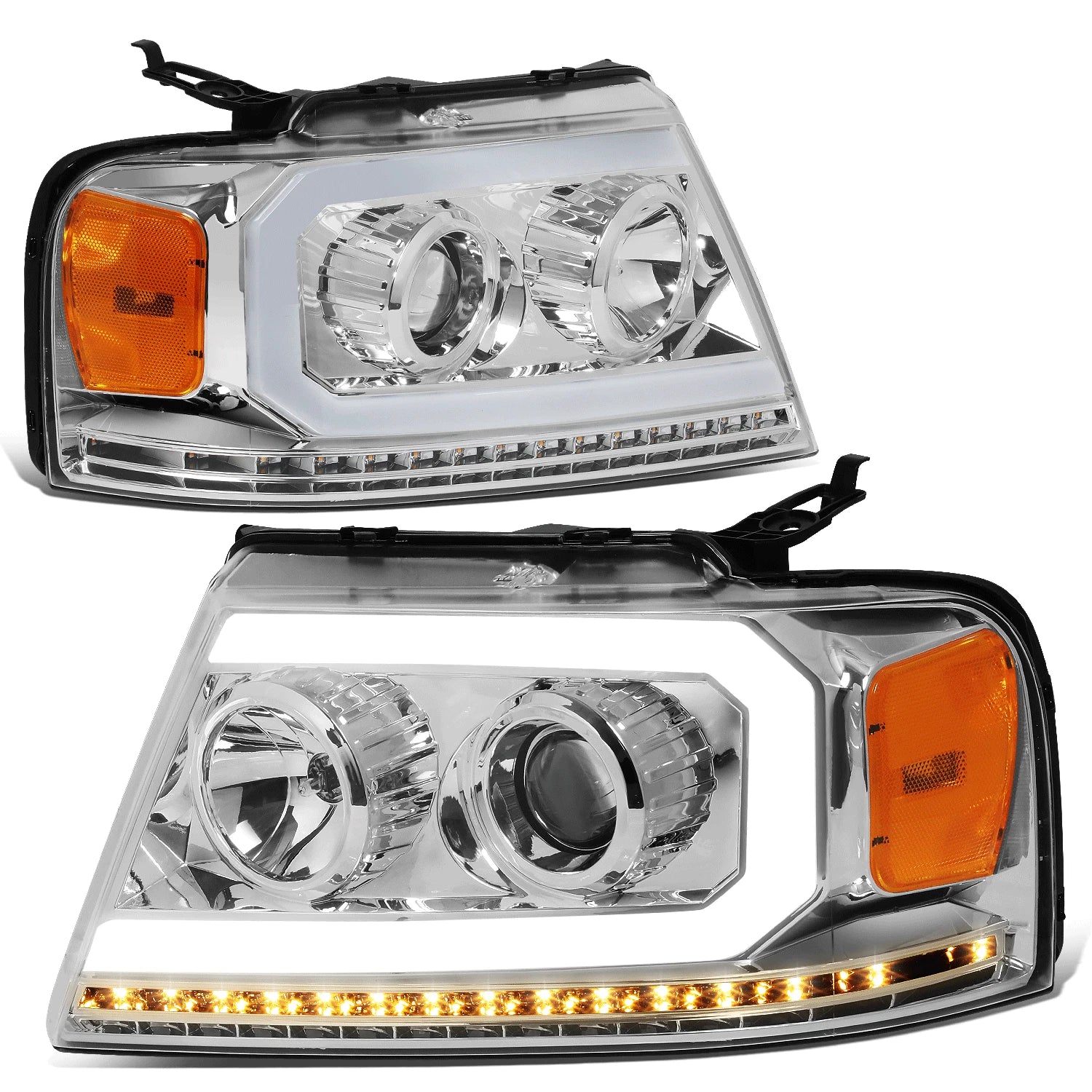 Fit 04-08 Ford F150 Chrome/ Amber Led Drl | Built Supply Co