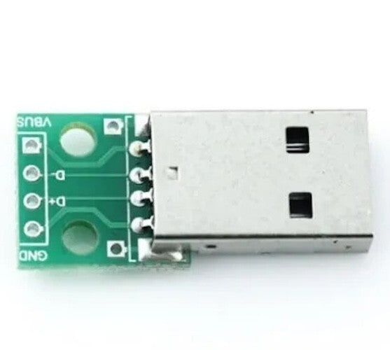 USB 2.0 Male Type A Plug Connector Breakout Board