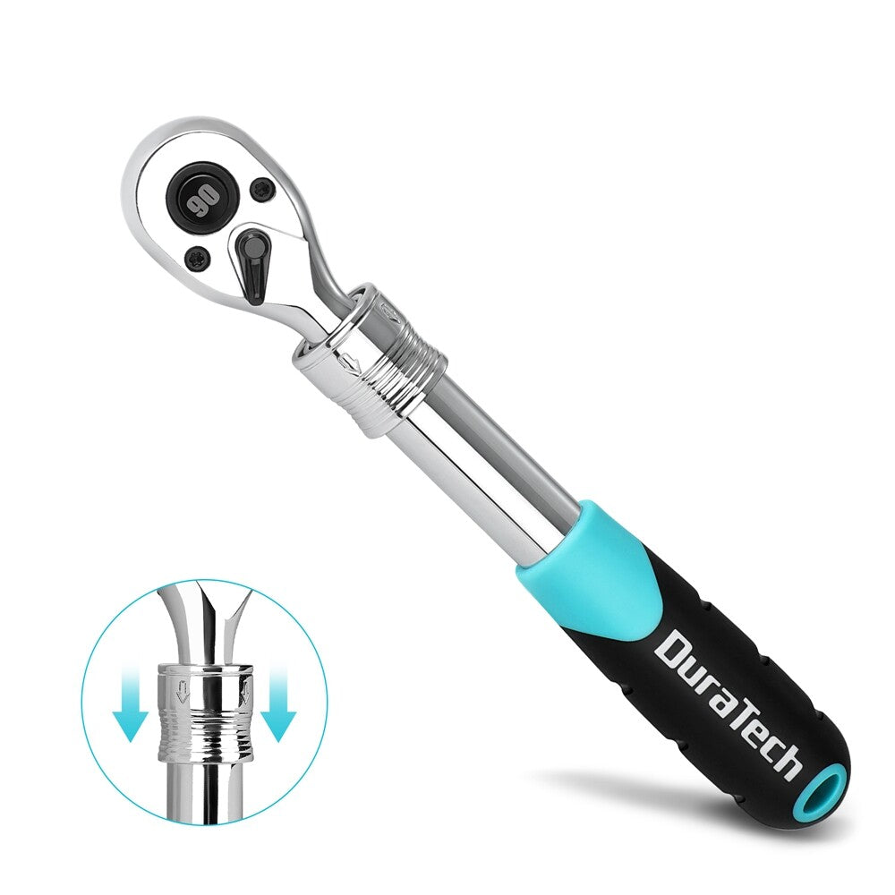 DURATECH 3/8" Drive Extendable Ratchet 90-Tooth Quick-release Ratchet
