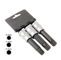 3pc 1/2" Dr. S2 Steel Spline Bit Socket for BMW Rim Lock Wheel Nut: 10,17,21PT