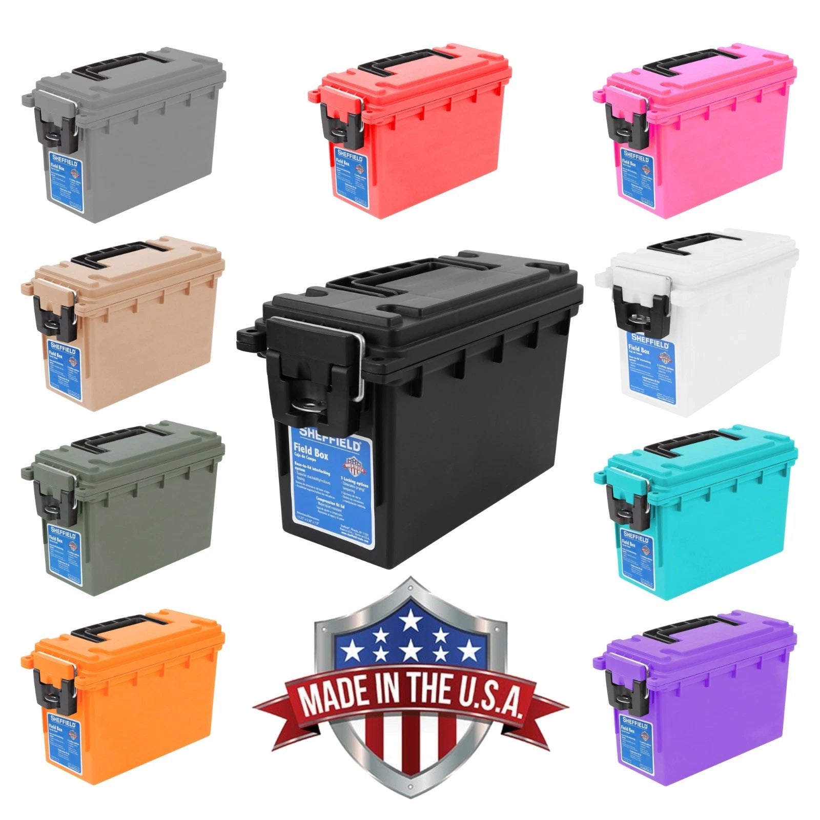 Sheffield Ammo Can Field Box .30 Cal Storage Usa Made Lockable Sealed