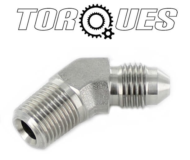 AN -3 (AN3 AN 03) to 1/8" NPT 45 Degree Stainless Steel Adapter