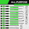10PC Precision Hook &amp; Pick Set Car Auto Oil Seal O-Ring Gasket Puller Extractors