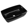 Tub Rectangular Vessel Bathroom Sink 18-3/4" X 13-1/4" X 5-1/2" Black