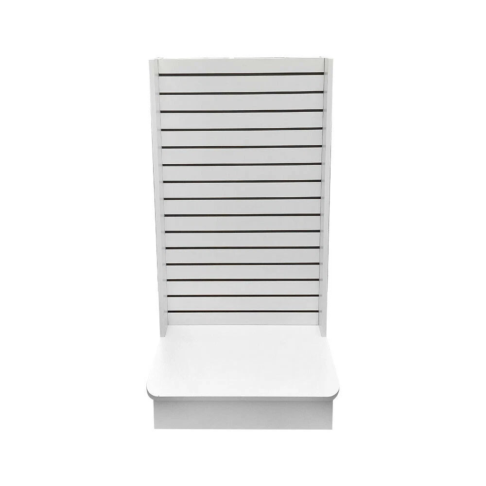 White 25"x25"x54" Slatwall Display Stand 2-sided Floor Merchandiser