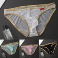 Breathable Men's Briefs Low Waist Sheer Mesh Underwear With Pouch For
