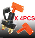 Lot 4 Auto Battery Cut Off Switch Disconnect Kill Solid Brass W/ 2