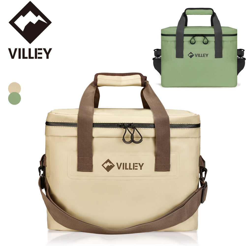 VILLEY Cooler Bag 30Can Insulated Sided Cooler Leakproof Cooler 20L