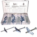 18PC Wing Toggle Bolt Assortment Snap open Action Zinc Plated Steel Construction