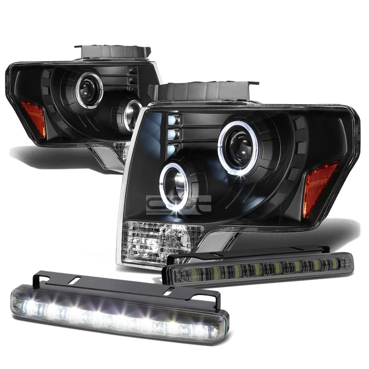 Black Dual Halo Projector Led Head+bumper+sm<wbr/>ok | Built Supply Co