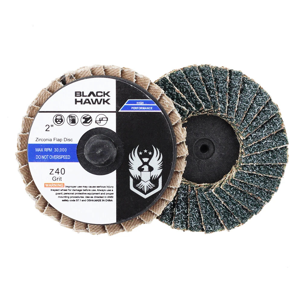 50 Pack - 2" Mini Flap Discs 40 Grit Quick Change | Built Supply Co