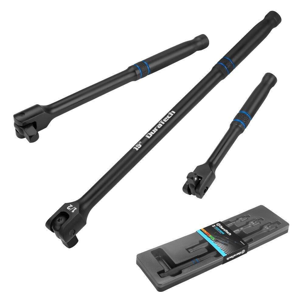 Duratech 3PCS Breaker Bar Set 1/4" 3/8" 1/2" Drive