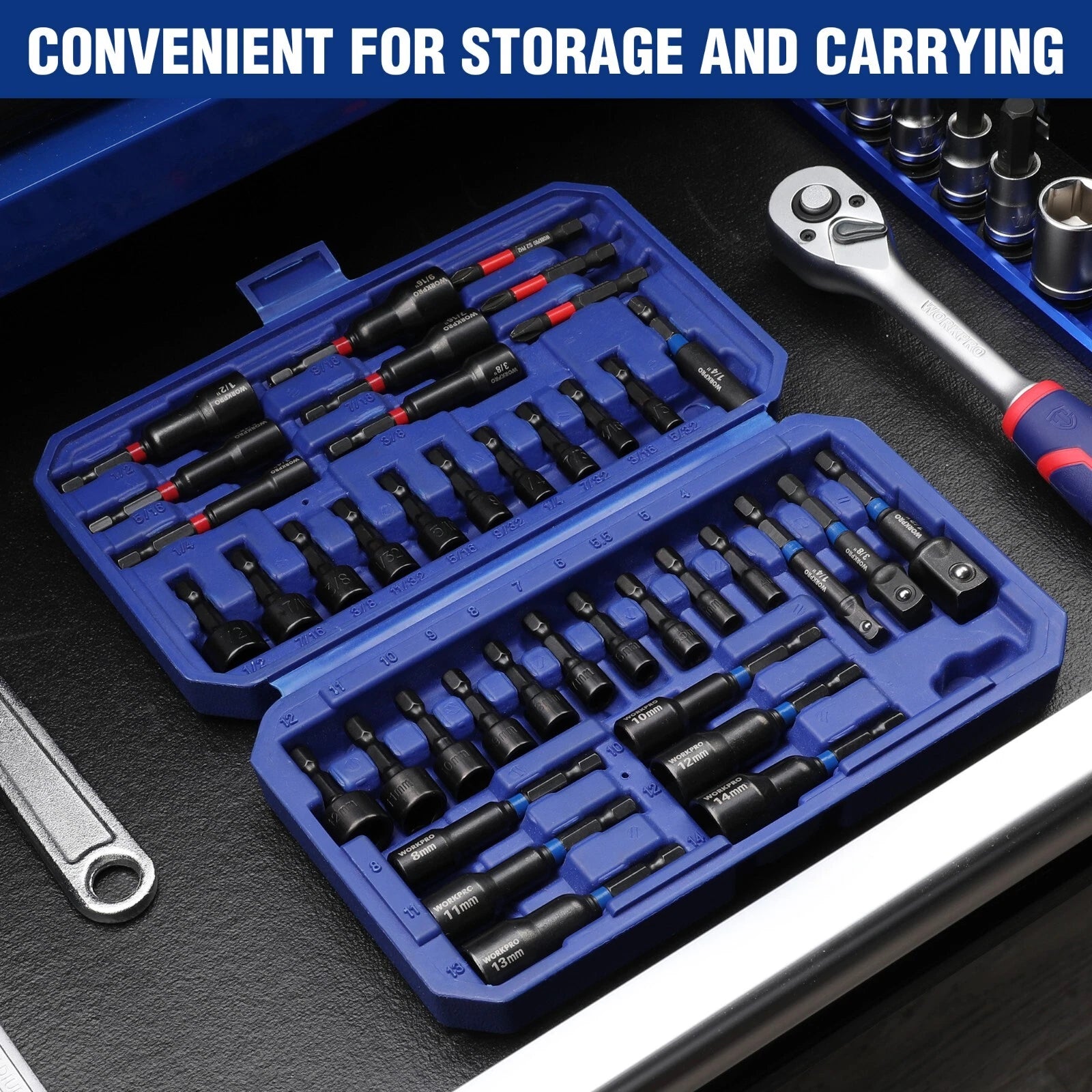Workpro 39-piece Magnetic Nut Driver Set 1/4 " Shank Sae &Metric