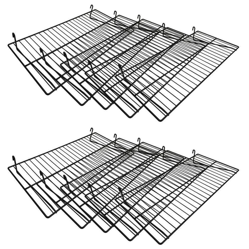 Gloss Black Flat Grid Shelf 24 Inch X 12 Inch