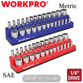 WORKPRO 1/4" SAE/Metric Magnetic Socket Organizer 26PC