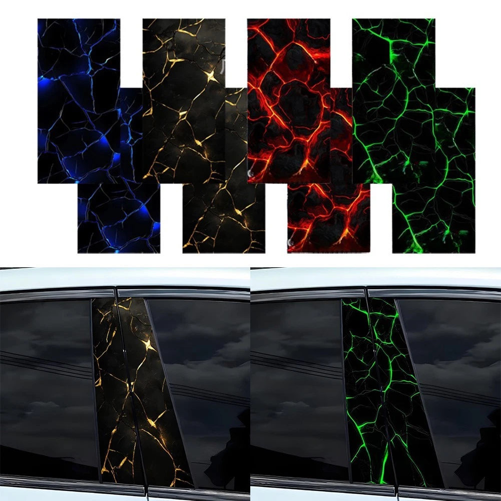 Waterproof Car B Pillar Decals Door Post Stickers 3d Crack Style