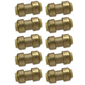 10 Pack XFITTING 3/8" X 3/8" Push Fit Coupling- Lead Fr