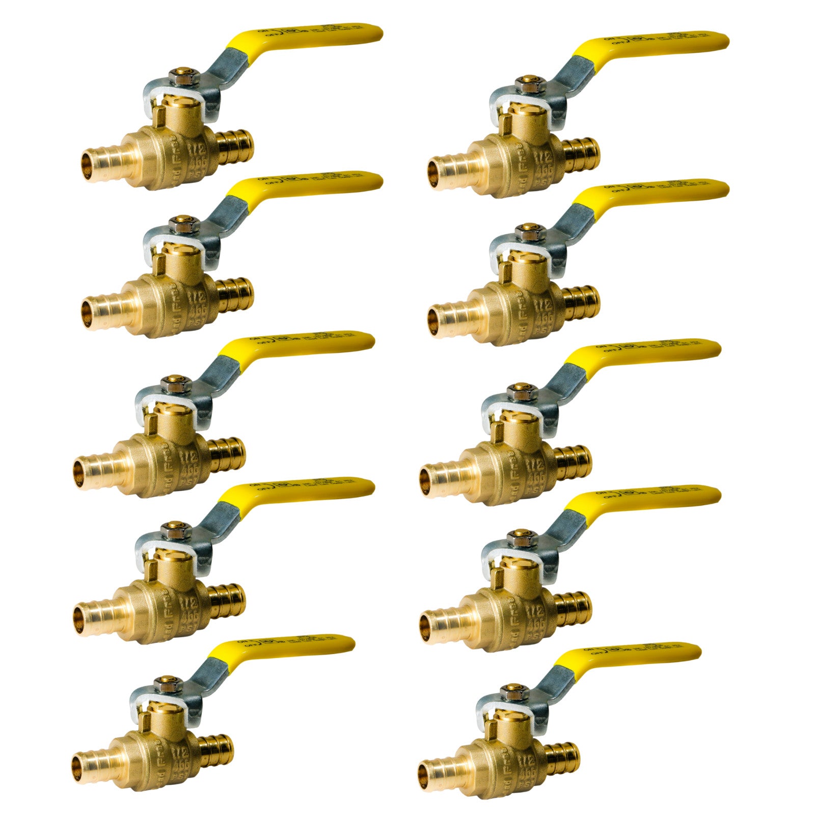 XFITTING 1/2" Pex-B Brass Shutoff Ball Valve 10 Pack