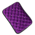 Cozy Car Armrest Cushion Soft Flannel Pad With Diamond Trim And