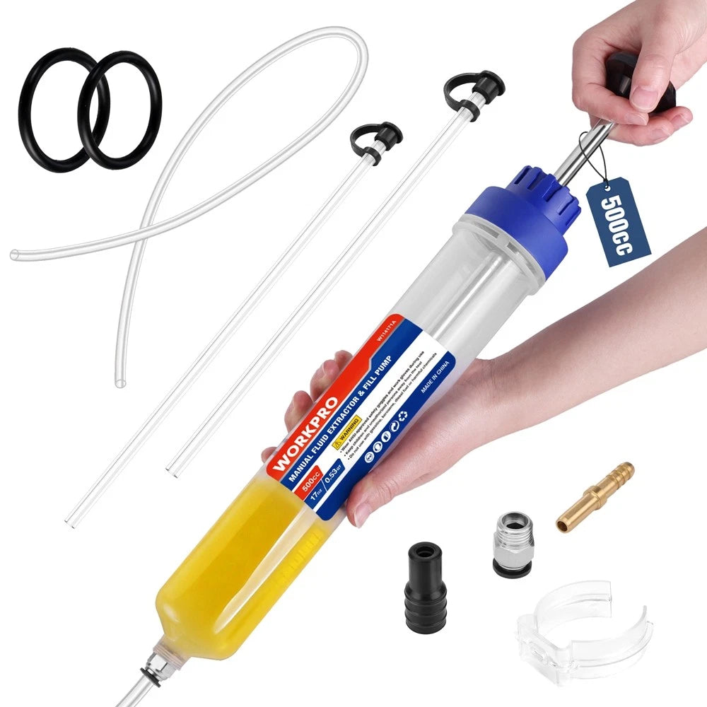 Workpro 500cc Manual Fluid Fill Pump Extractor | Built Supply Co