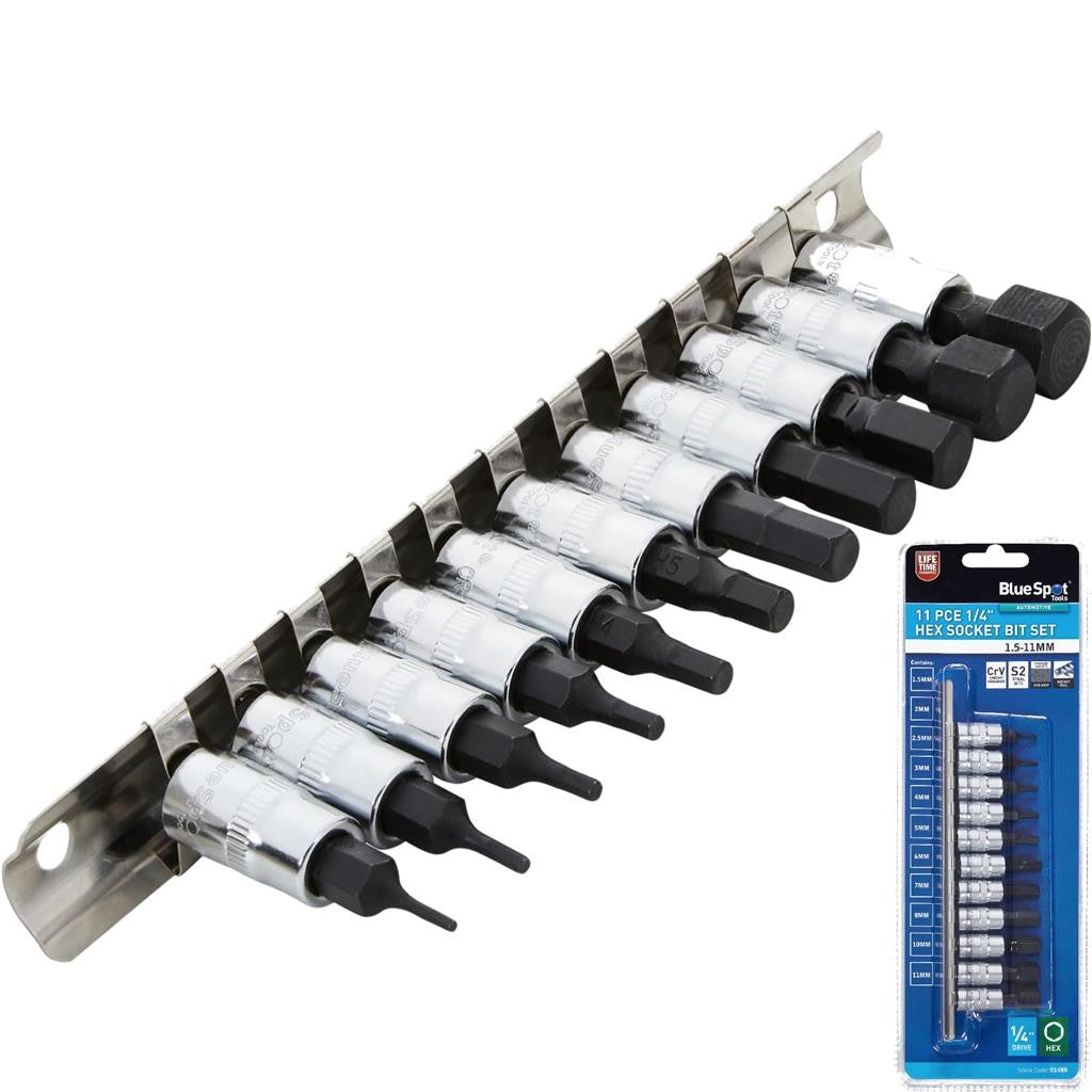 BlueSpot 11pc Hex Socket Bit Set by BlueSpot