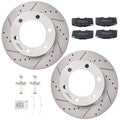 296.5mm Front Drilled Slotted Brake Rotors with Pads for Toyota Tacoma