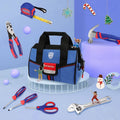 WORKPRO 9-Piece Kids Real Hand Tool Set Blue Junior Tool Kit with Storage Bag
