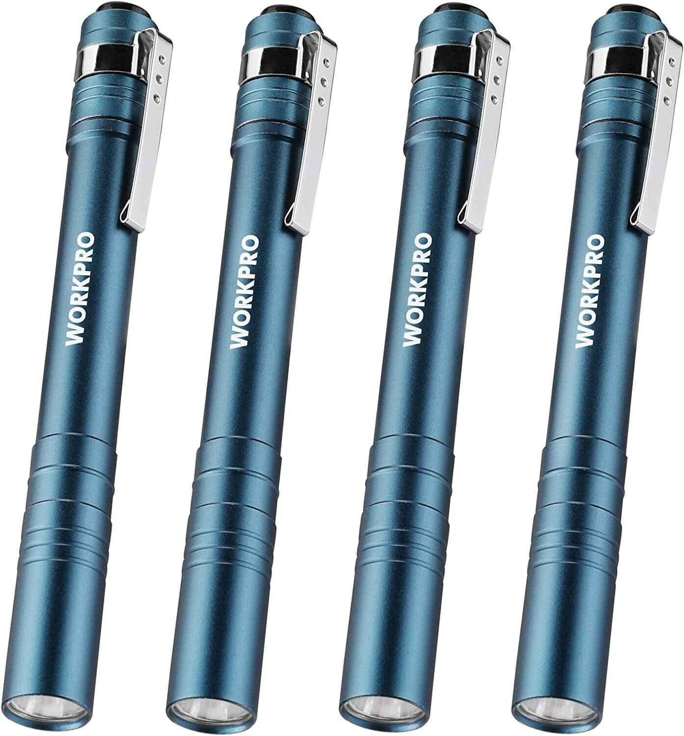 WORKPRO 4PC LED Pen Light Set Aluminum Handheld Flashlight P