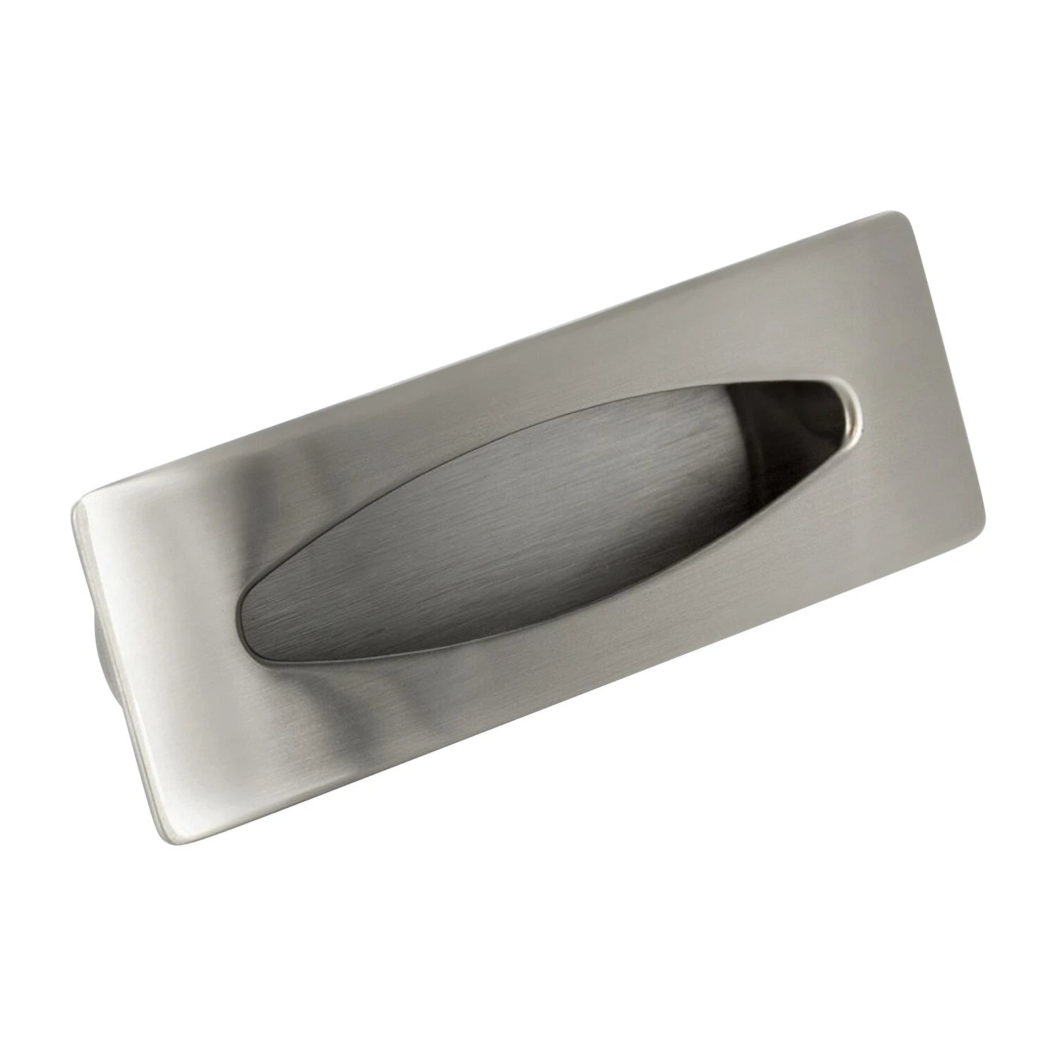 Urban Recessed 3" Center Metal Brushed Nickel Cabinet Door 3-21/32"