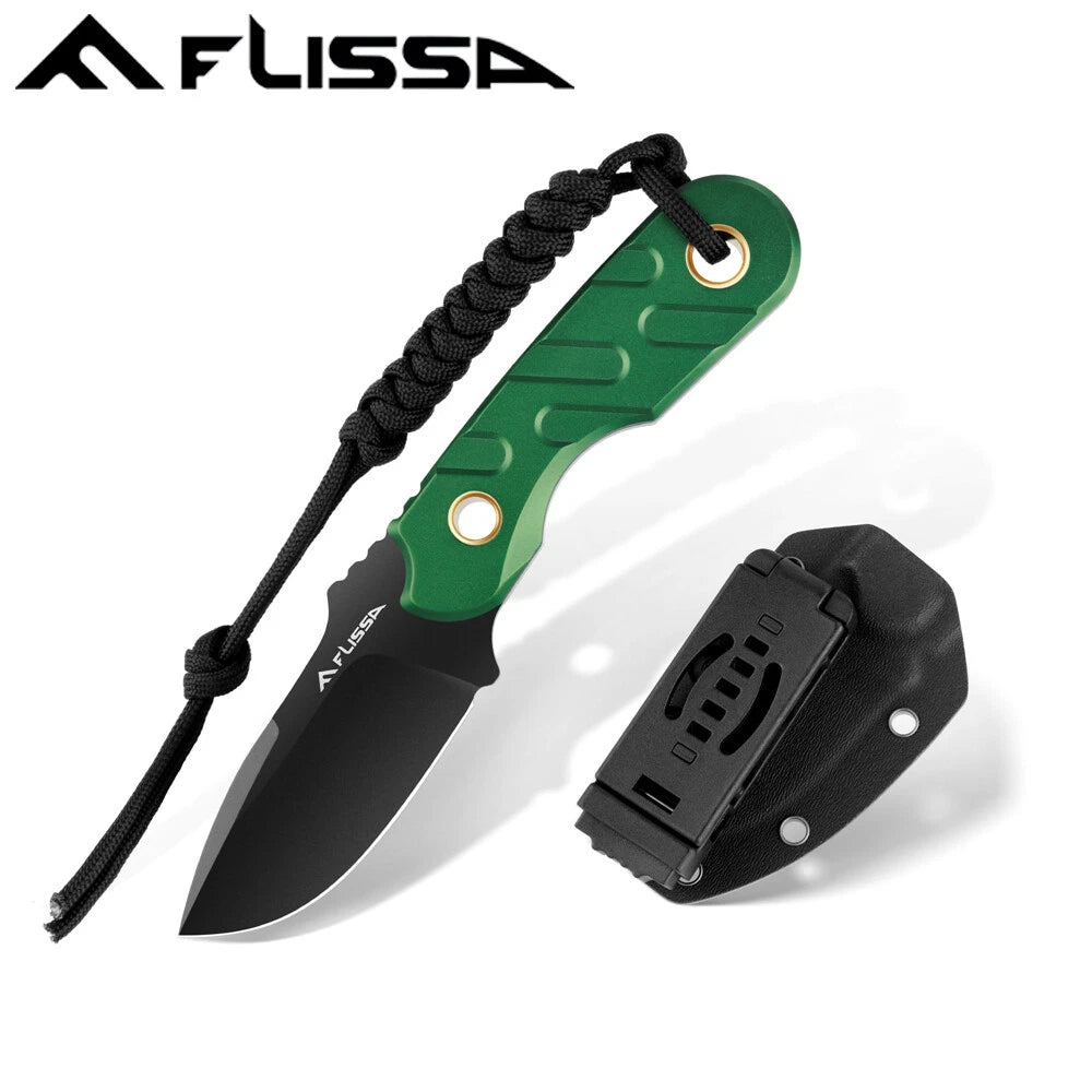 Flissa 7inch Fixed Blade Knife Full Tang Hunting Knife Tactical Knife
