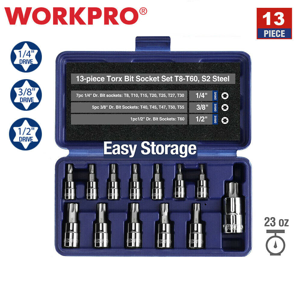 WORKPRO 13 Pcs Drive Bit Socket Set by WORKPRO