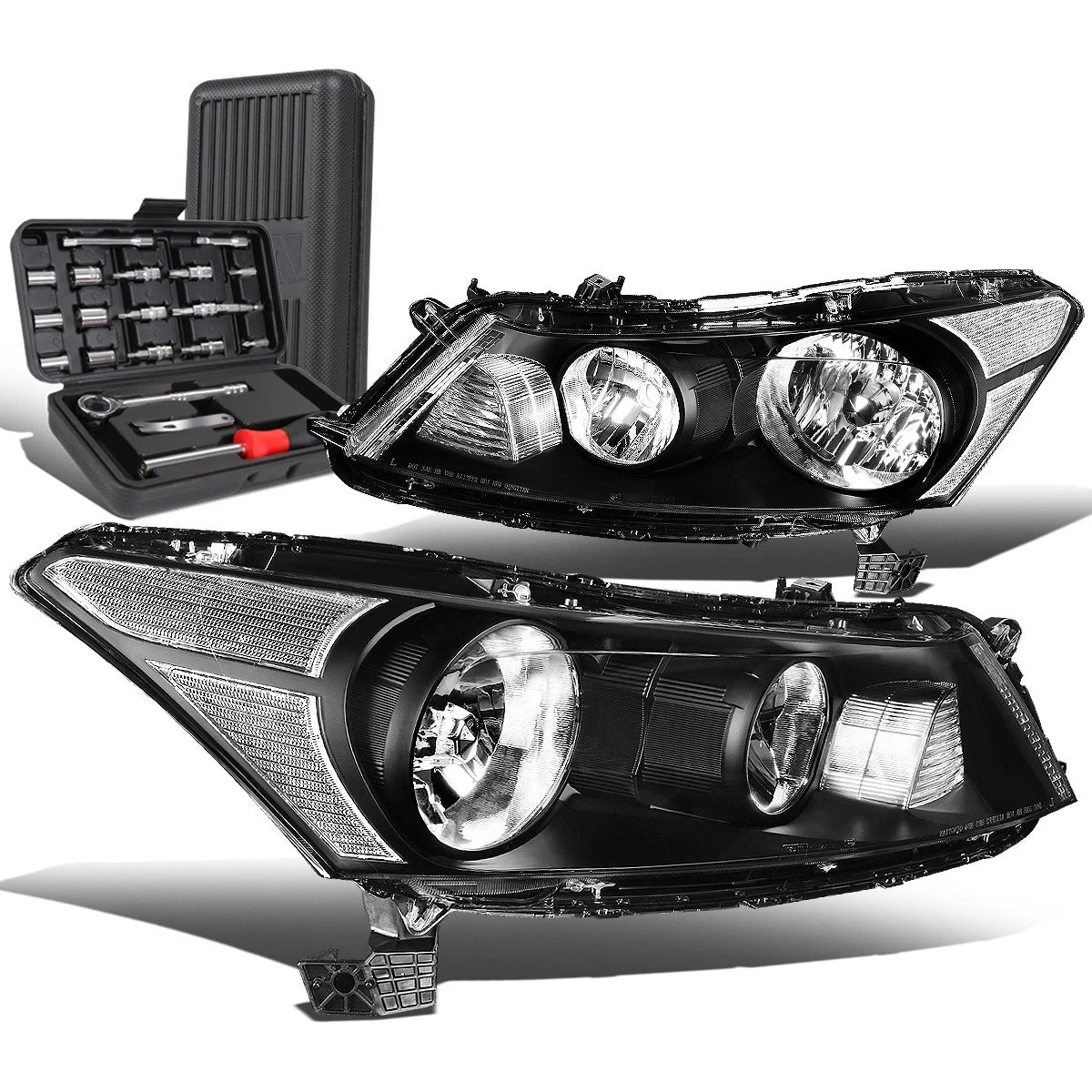 For 2008-2012 Honda Accord Sedan Pair Black/clear | Built Supply Co