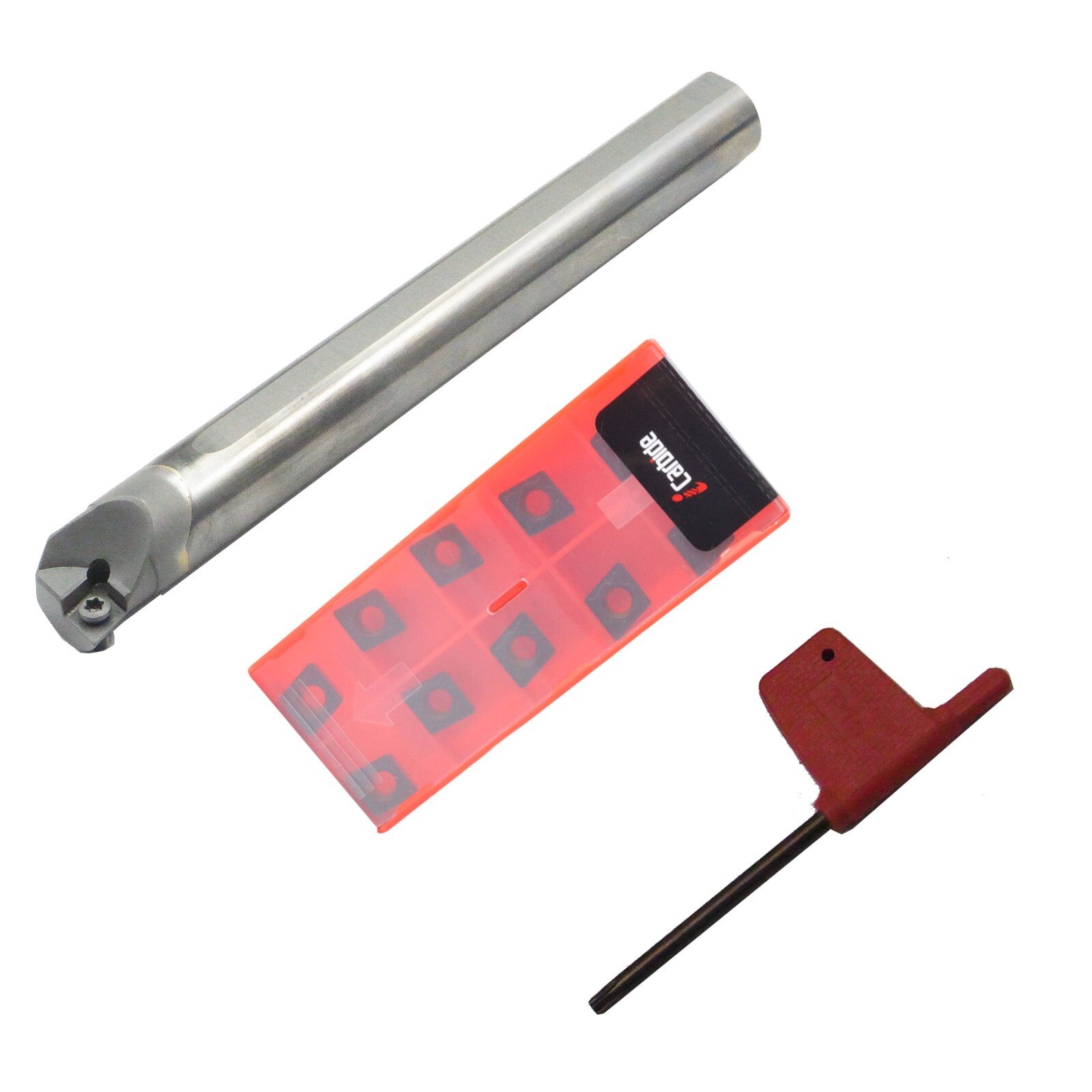 3/4 Solid Carbide Shank Indexable 8in Boring Bar + 10pc Ccmt09t304
