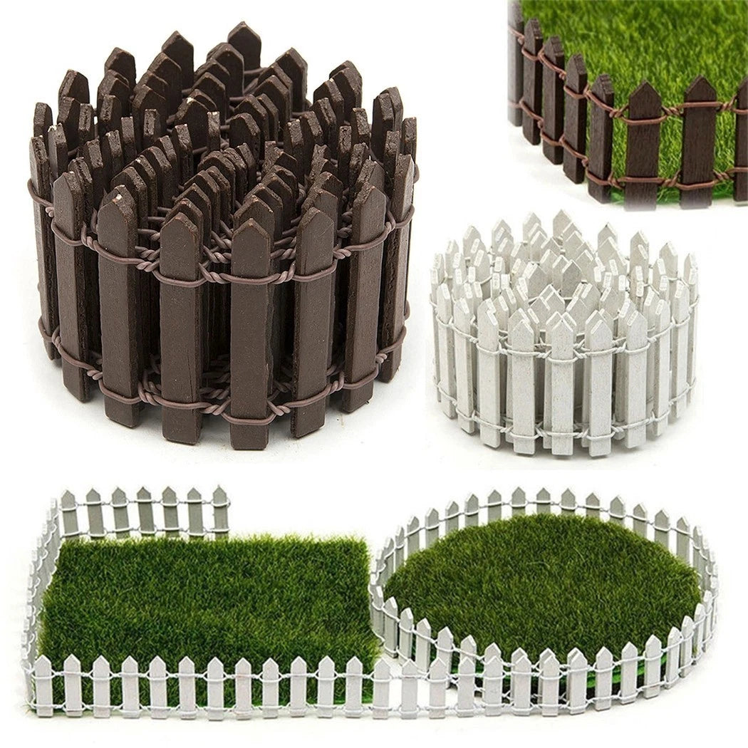 100*5cm Picket Fence Garden Fencing Lawn Edging Home Yard Christmas