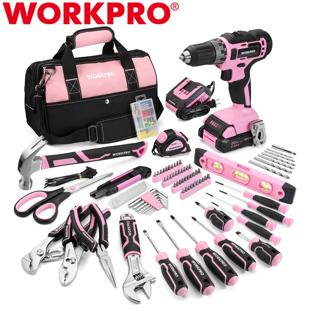 Workpro Home Tool Kit Drill Tool Set 20V Cordless | Built Supply Co